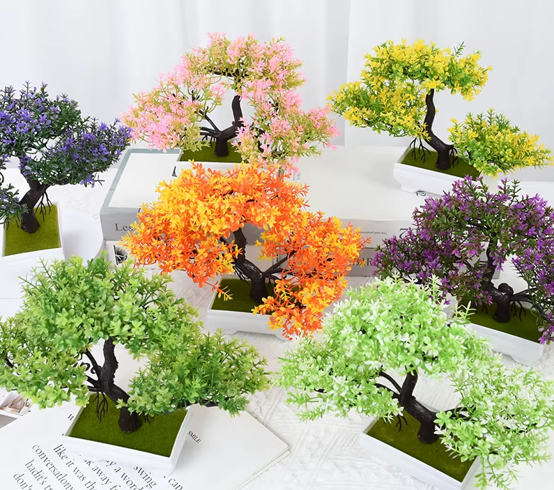 Artificial Plants Bonsai Small Tree Pot Fake Plant Flowers Potted Ornaments For Home Room Table Decoration Hotel Garden Decor