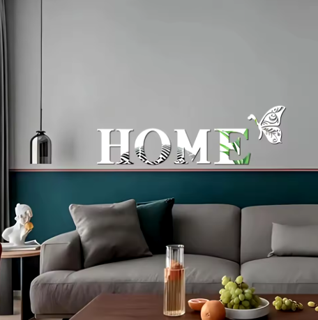 HOME Home Logo 3D Mirror Wall Sticker, Entrance Decoration, Home Decoration