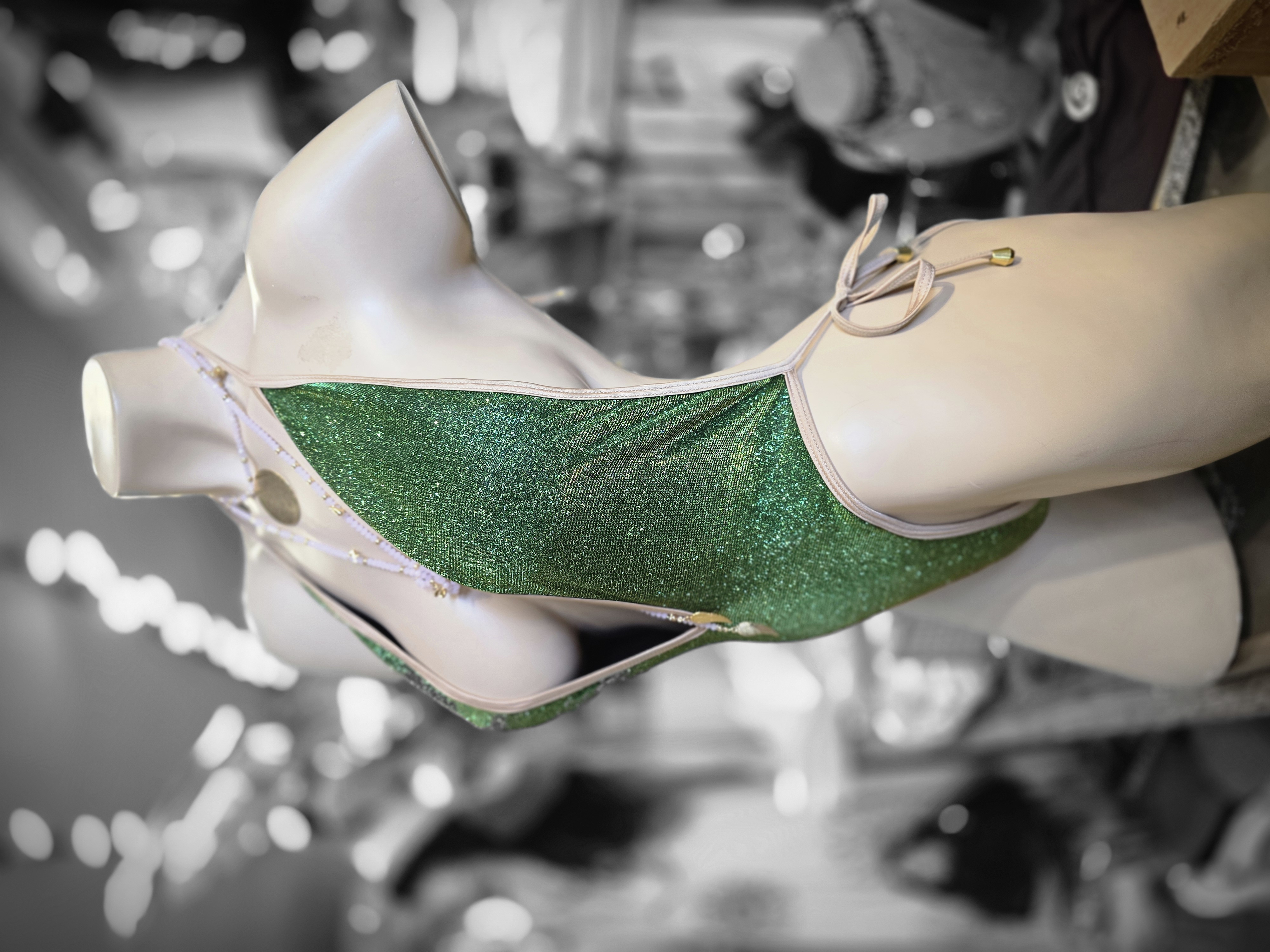 ✨ Iridescent Green Swimsuit/Bodysuit – One Size ✨