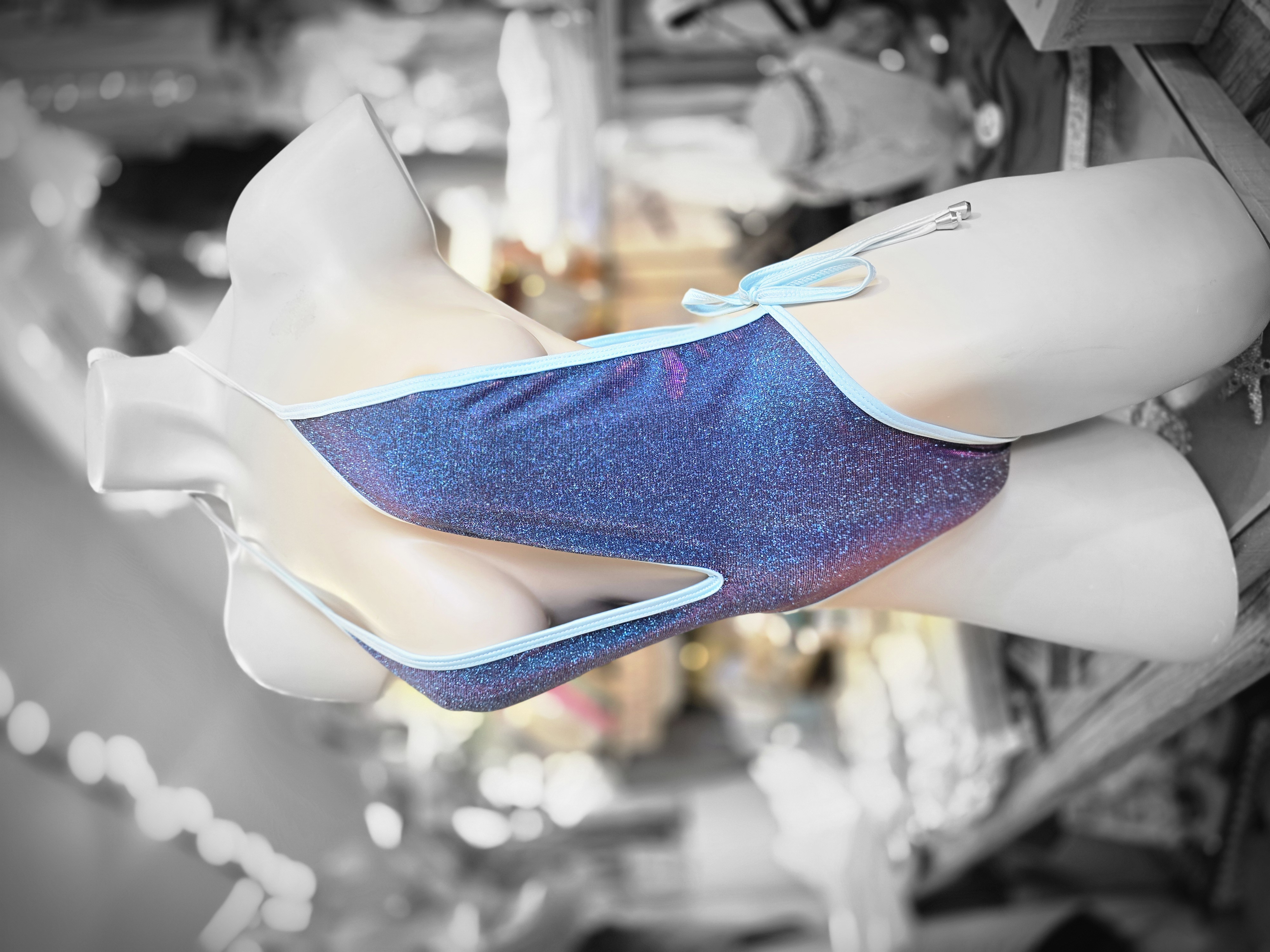 ✨ Iridescent Blue Swimsuit/Bodysuit – One Size ✨