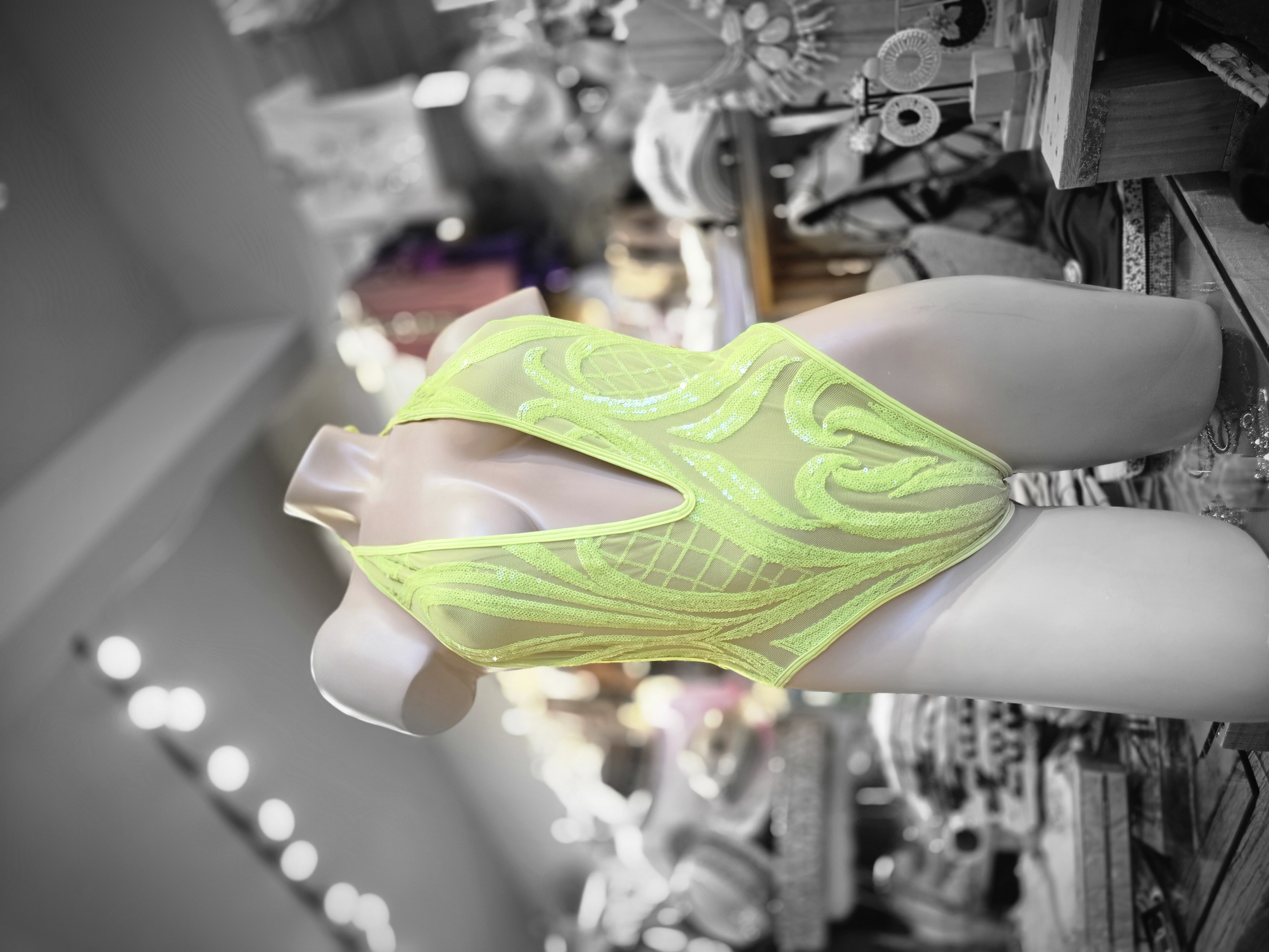 💚 Fluorescent Green Swimsuit/Bodysuit – One Size 💚
