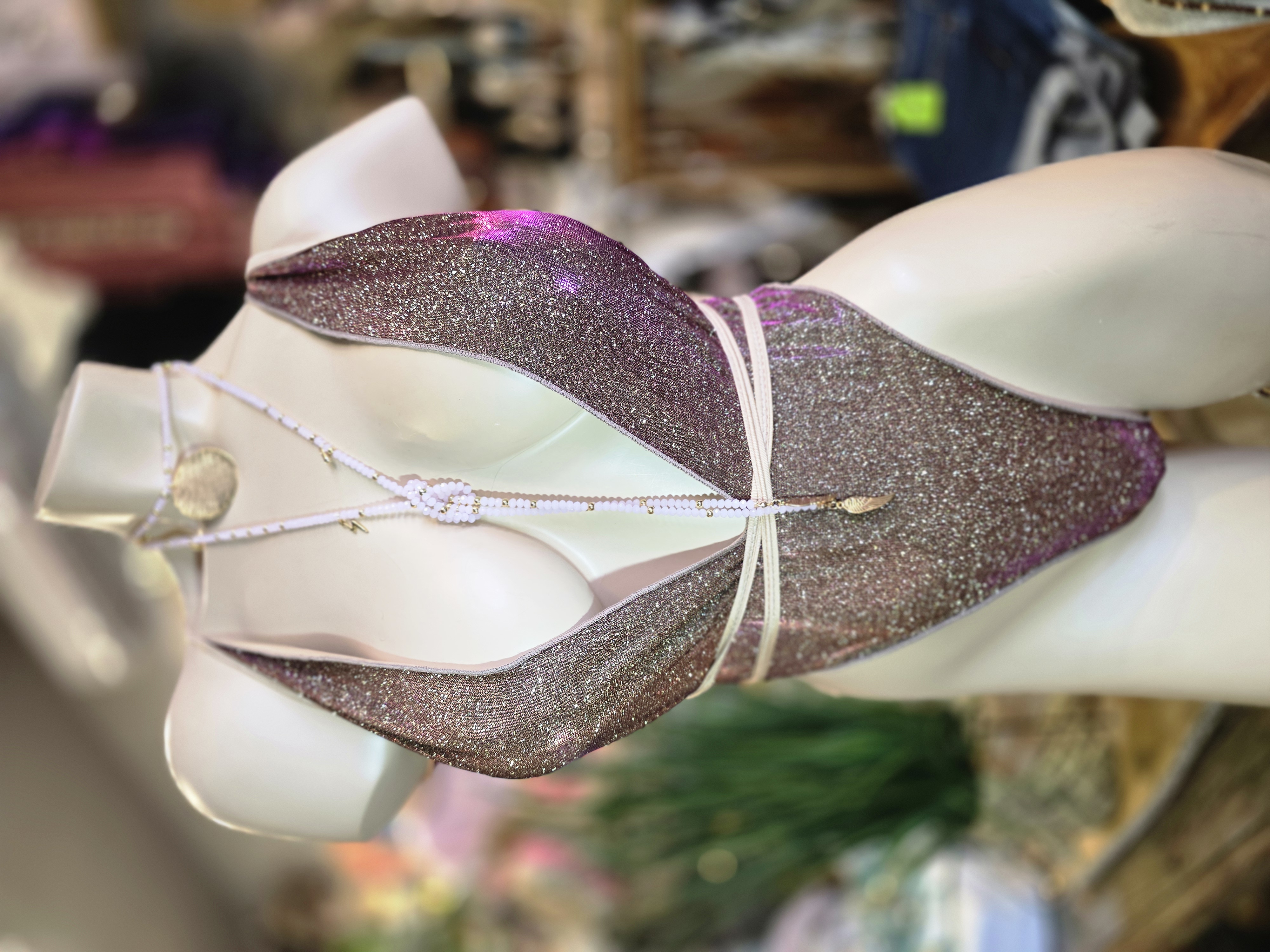 💖 Iridescent Pink Swimsuit/Bodysuit – One Size 💖