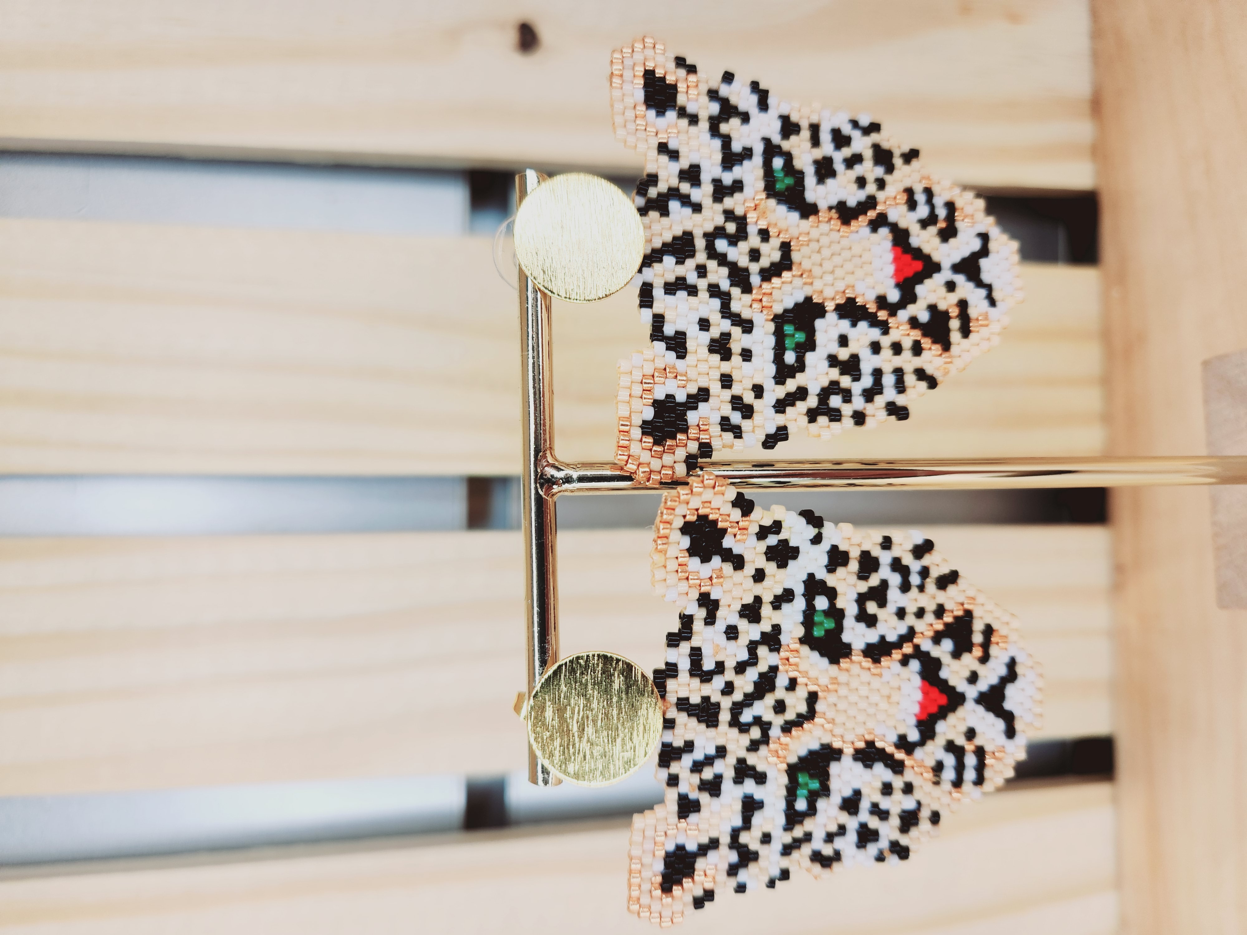 Beaded Leopard Earrings
