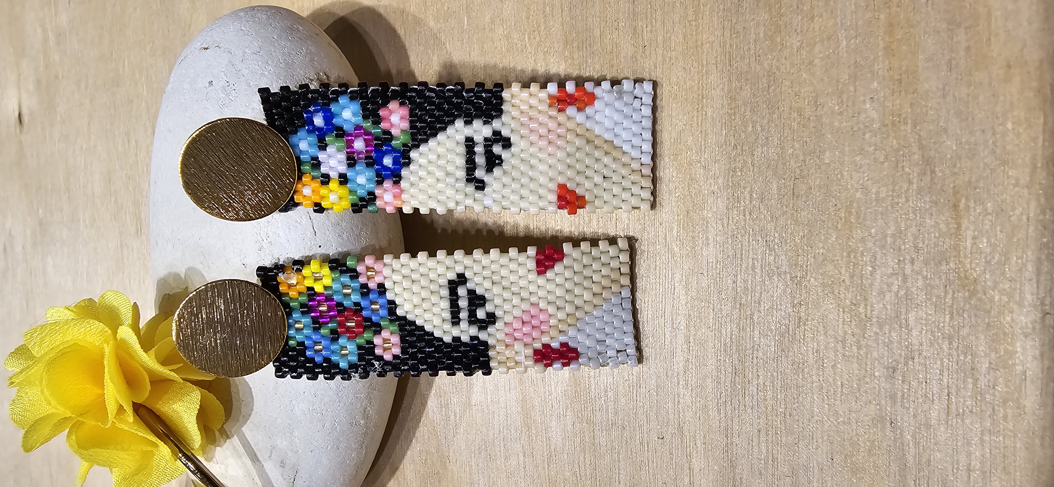 Handmade Beaded Face Earrings