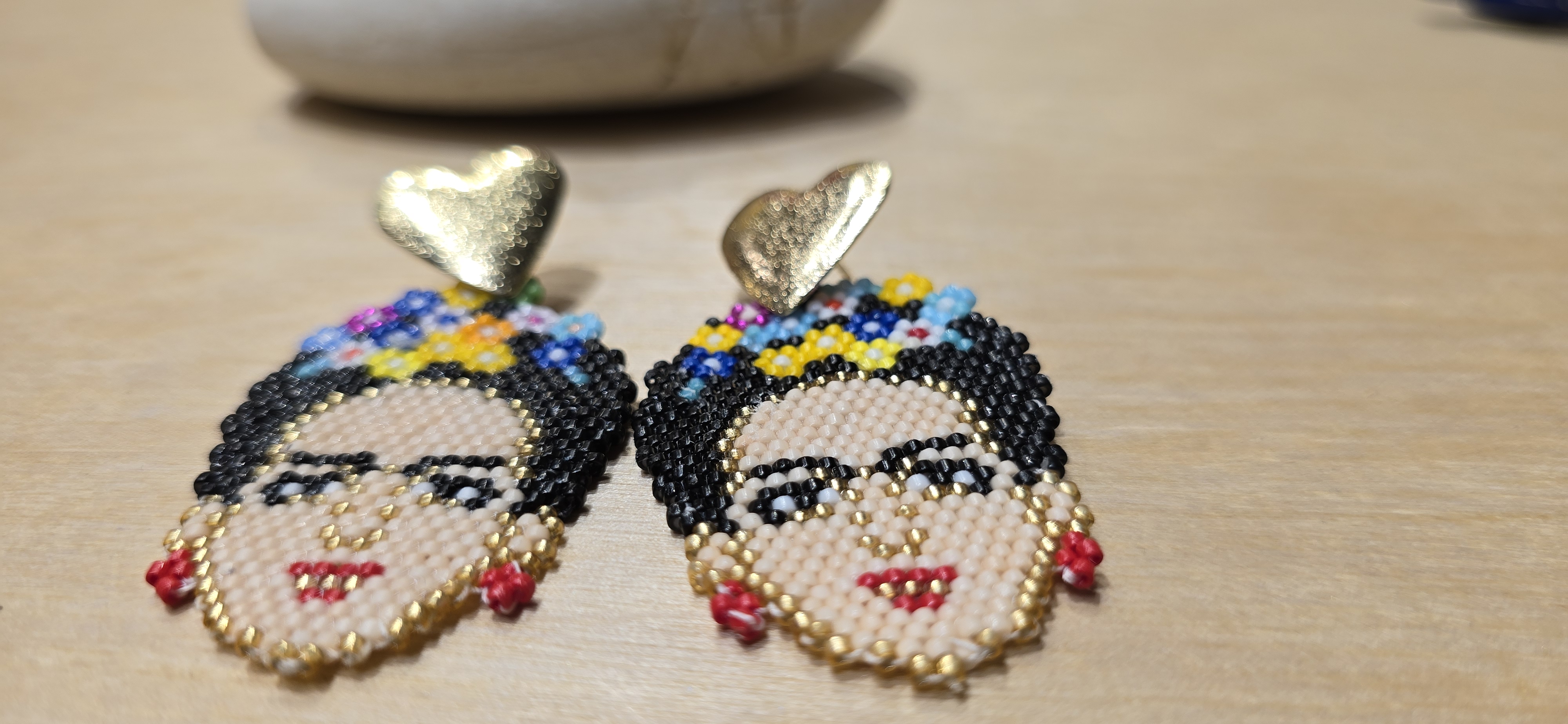 Frida Kahlo Beaded Earrings