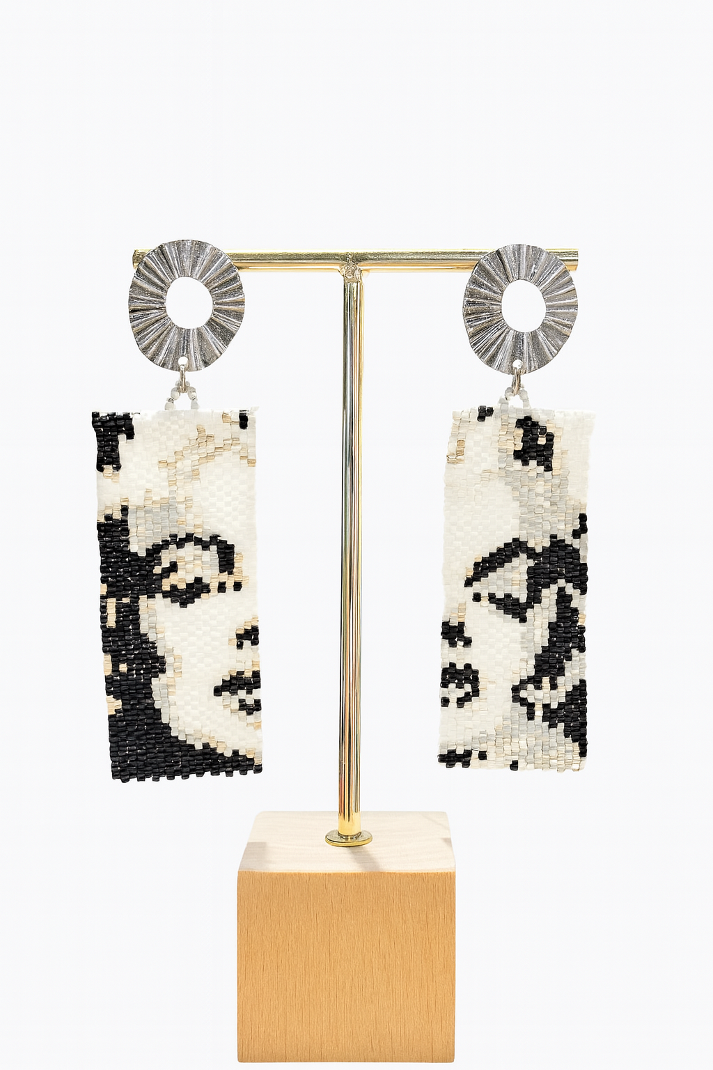 Handcrafted Beaded Portrait Earrings