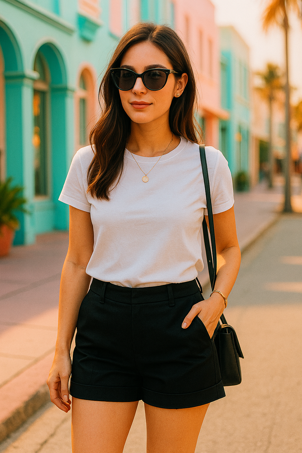 Classic Black High-Waisted Shorts