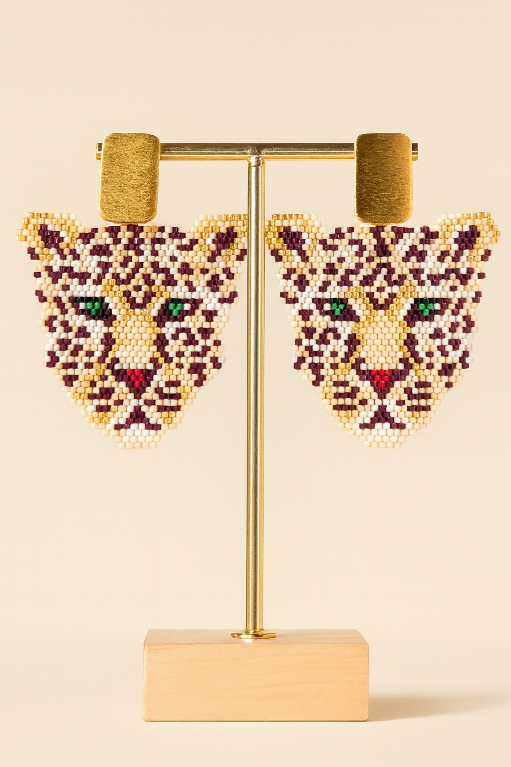 Beaded Leopard Earrings