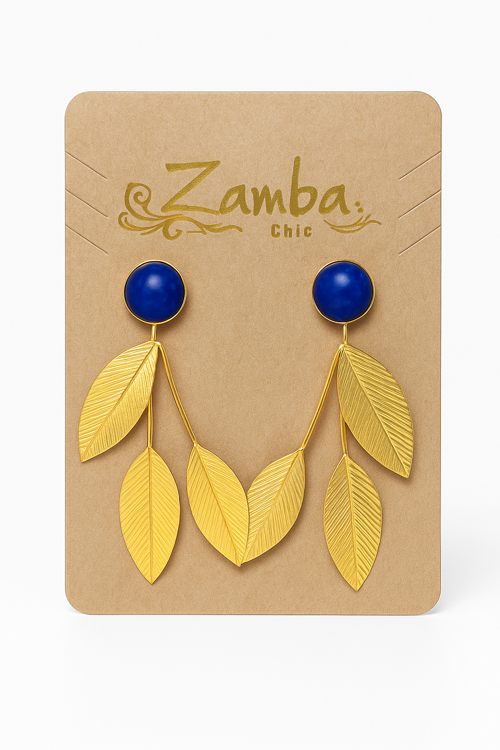 Gold Leaf Drop Earrings 24K gold plated bronze