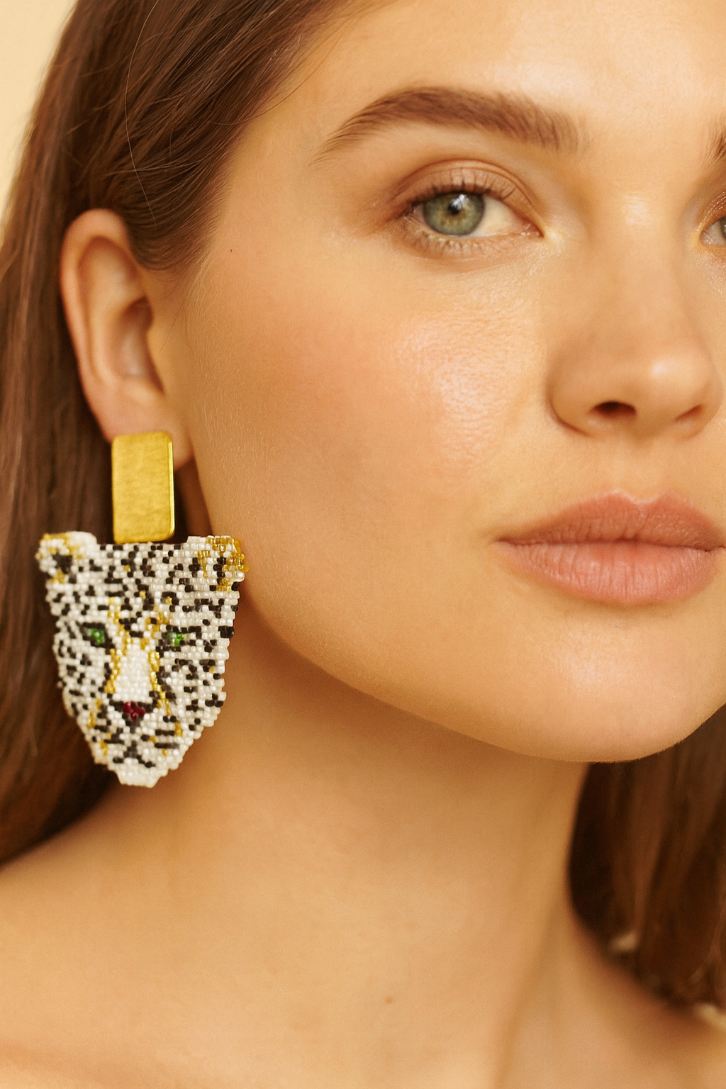 Beaded Leopard Earrings