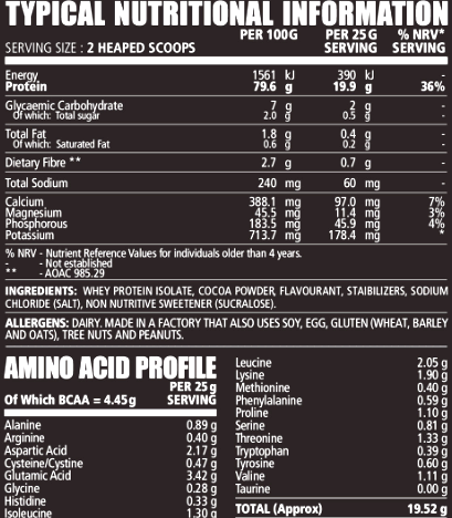 NPL 100% Whey Protein Isolate Vanilla Cream - 1.5kg