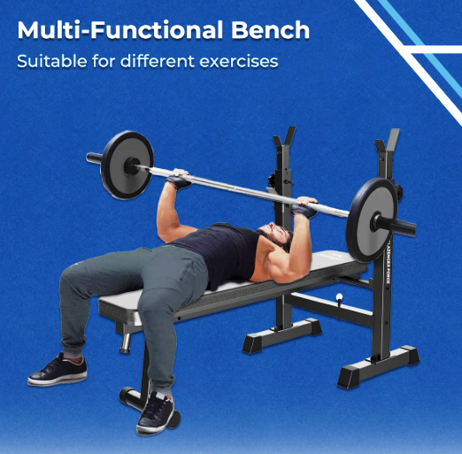 Slazenger Forge Weight Bench with Adjustable Barbell Rack