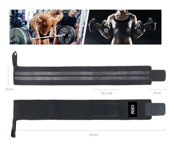 Gym Supporter Wrist Wraps For Weightlifting - 1 Pair