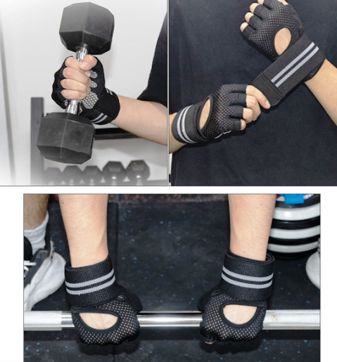Gym Gloves Weight Lifting Workout Wrist Support Full Palm Protection