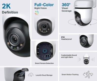 TP-Link TAPO C510W Outdoor Pan/Tilt Security Wi-Fi Camera