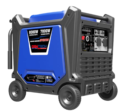 Gentech 8kVA Digital Pure Sine Wave Electric Start Inverter Generator Blue
