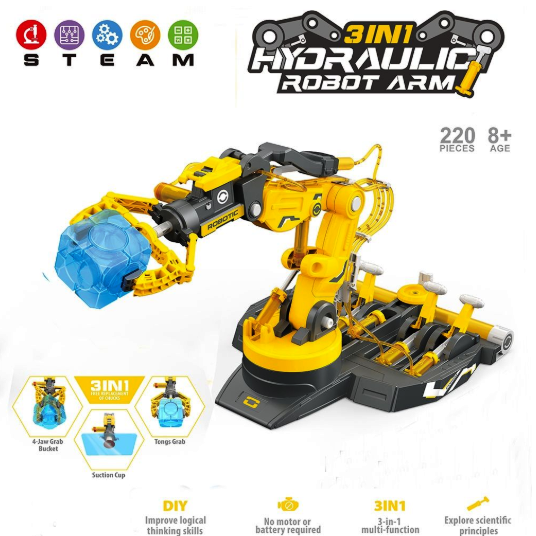 Hydraulic Robot Arm Self Assembling Toy