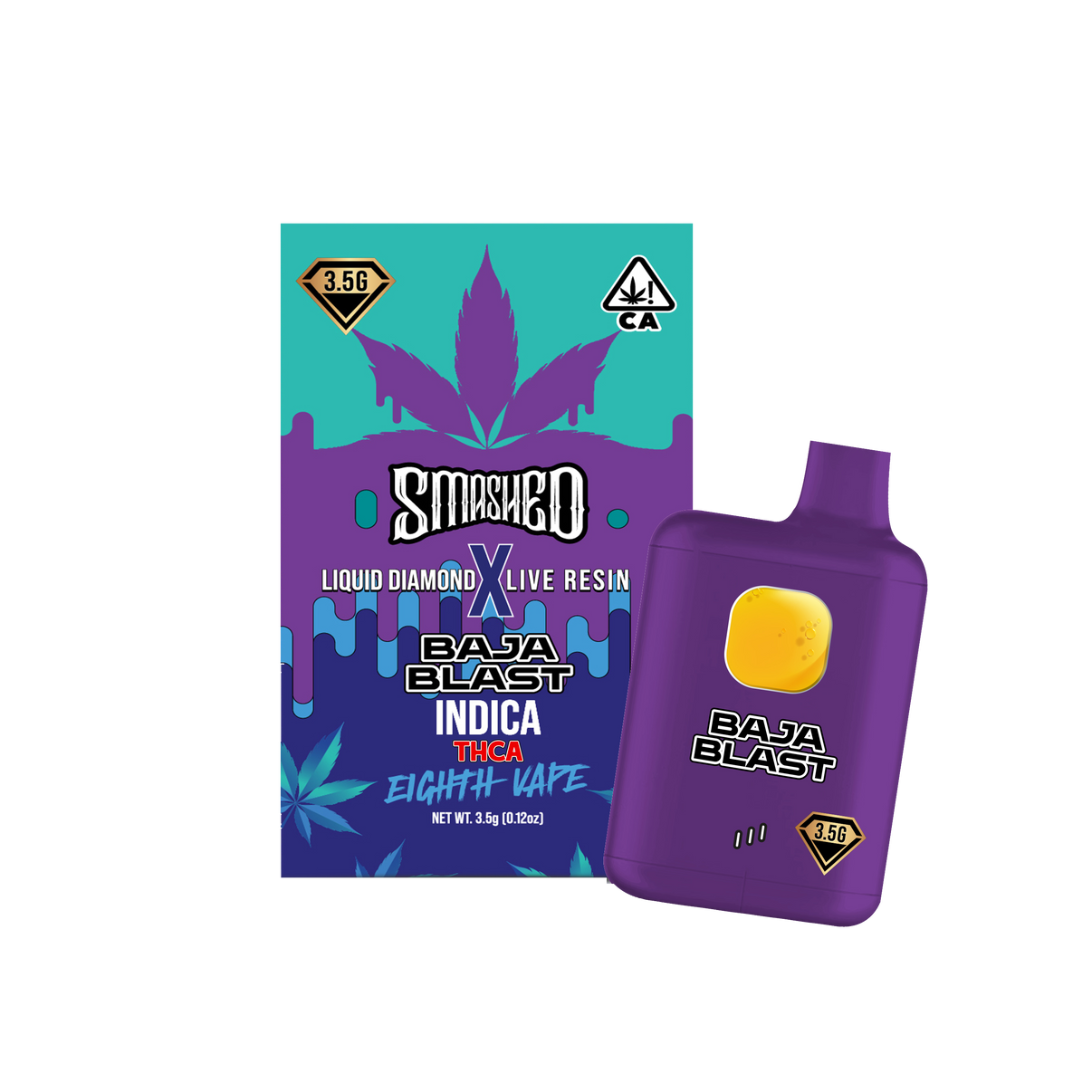 Smashed - Disposable 8th Vape Pen - 3.5 Grams - Baja Blast