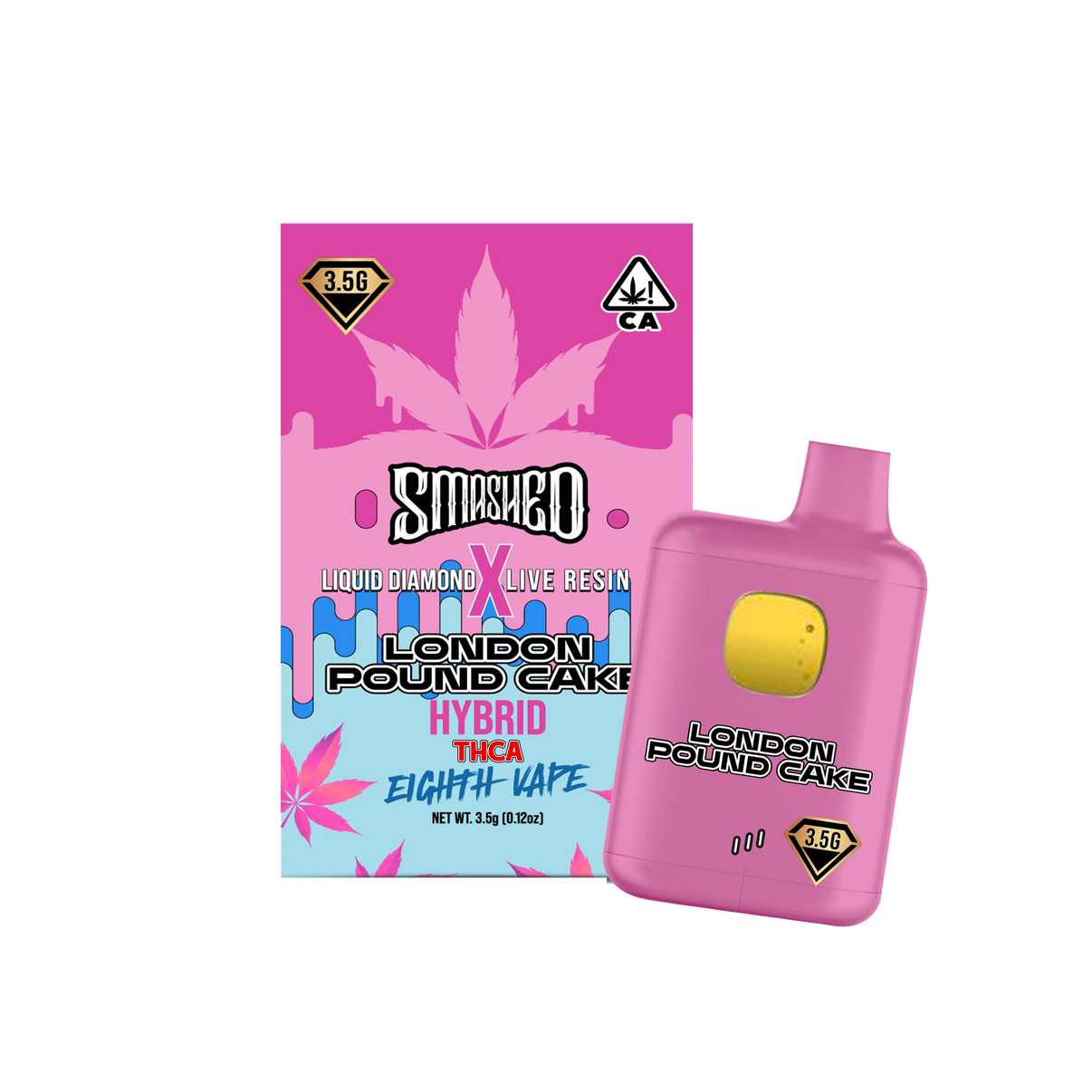 Smashed - Disposable 8th Vape Pen - 3.5 Grams - London Pound Cake