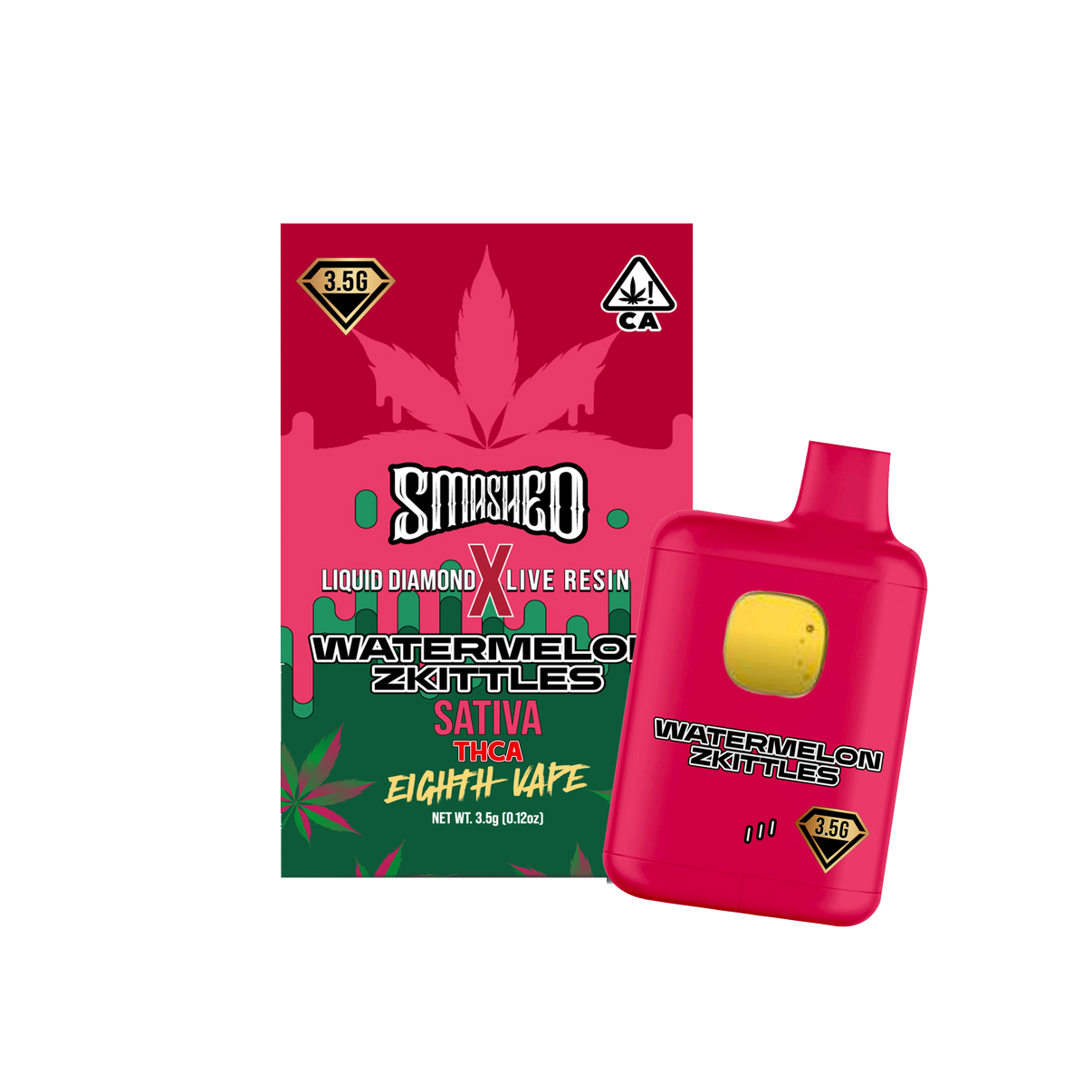 Smashed - Disposable 8th Vape Pen - 3.5 Grams - Watermelon Zkittles