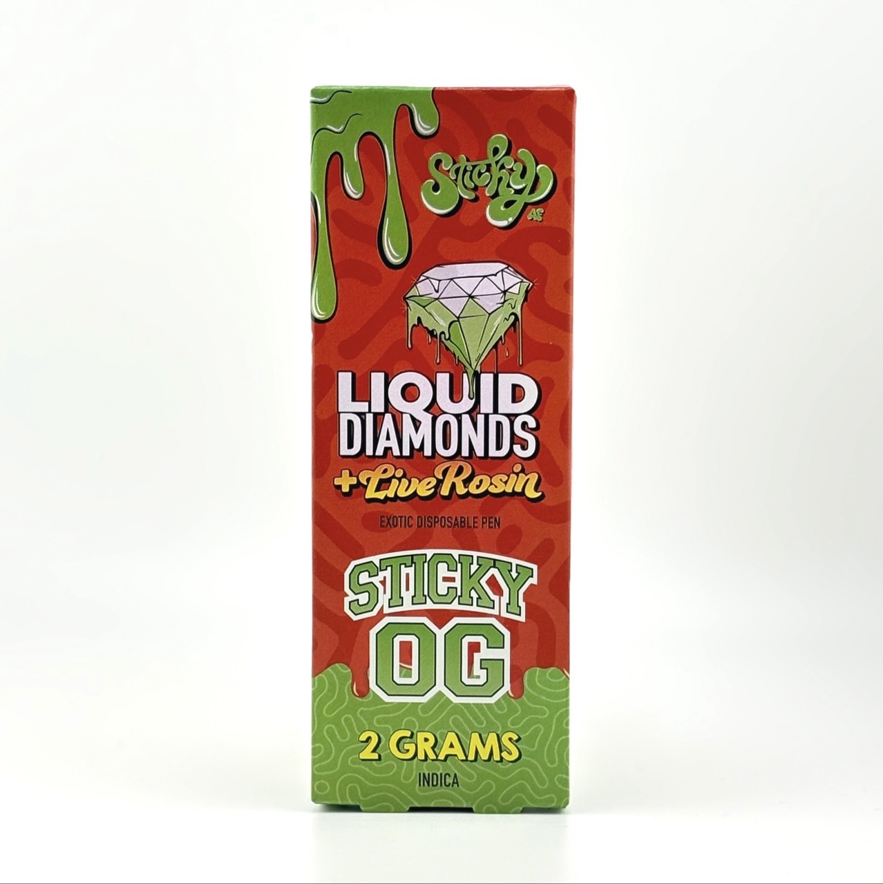 StickyAF - Liquid Diamonds + Live Rosin - 2G Vape - Sticky OG - Indica