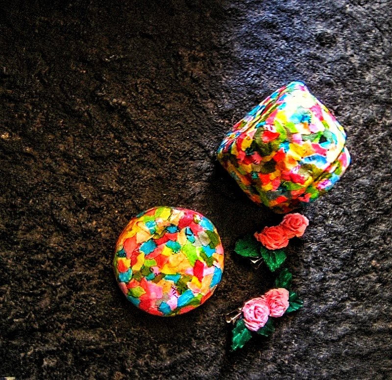 Colorful jewelry box,Recycled paper craft,Mini vibrant box,Joyful ring box,Mini jewelry box,Party color jewelry keeping,Recycled jewelry box,Circle mini jewelry box