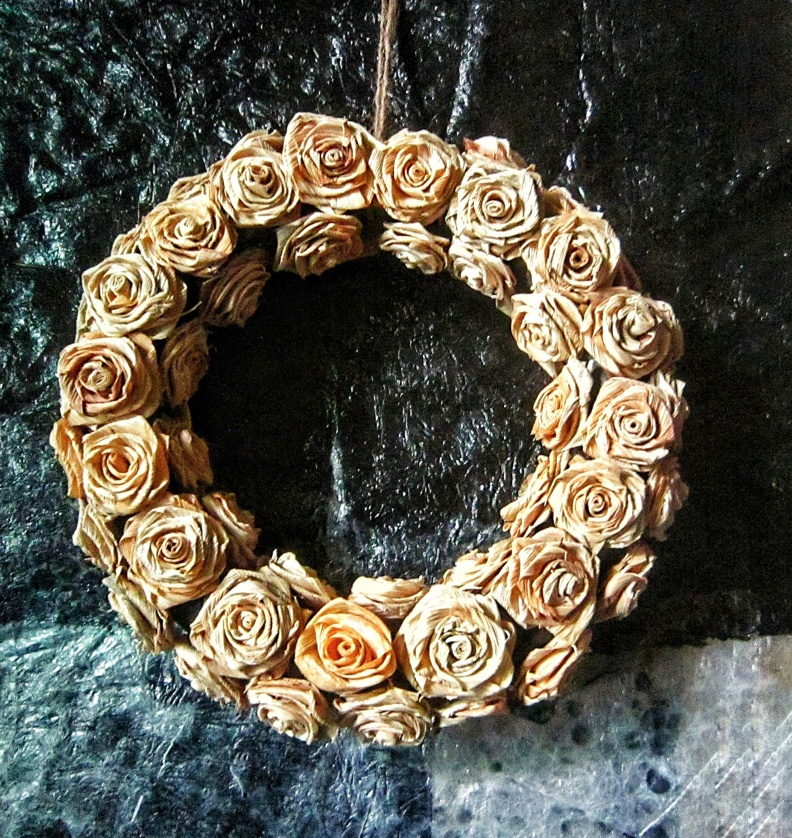 Corn husk wreath,Rose corn husk,Roses bridal,Corn husk flower,Corn husk decor,Eco christmas