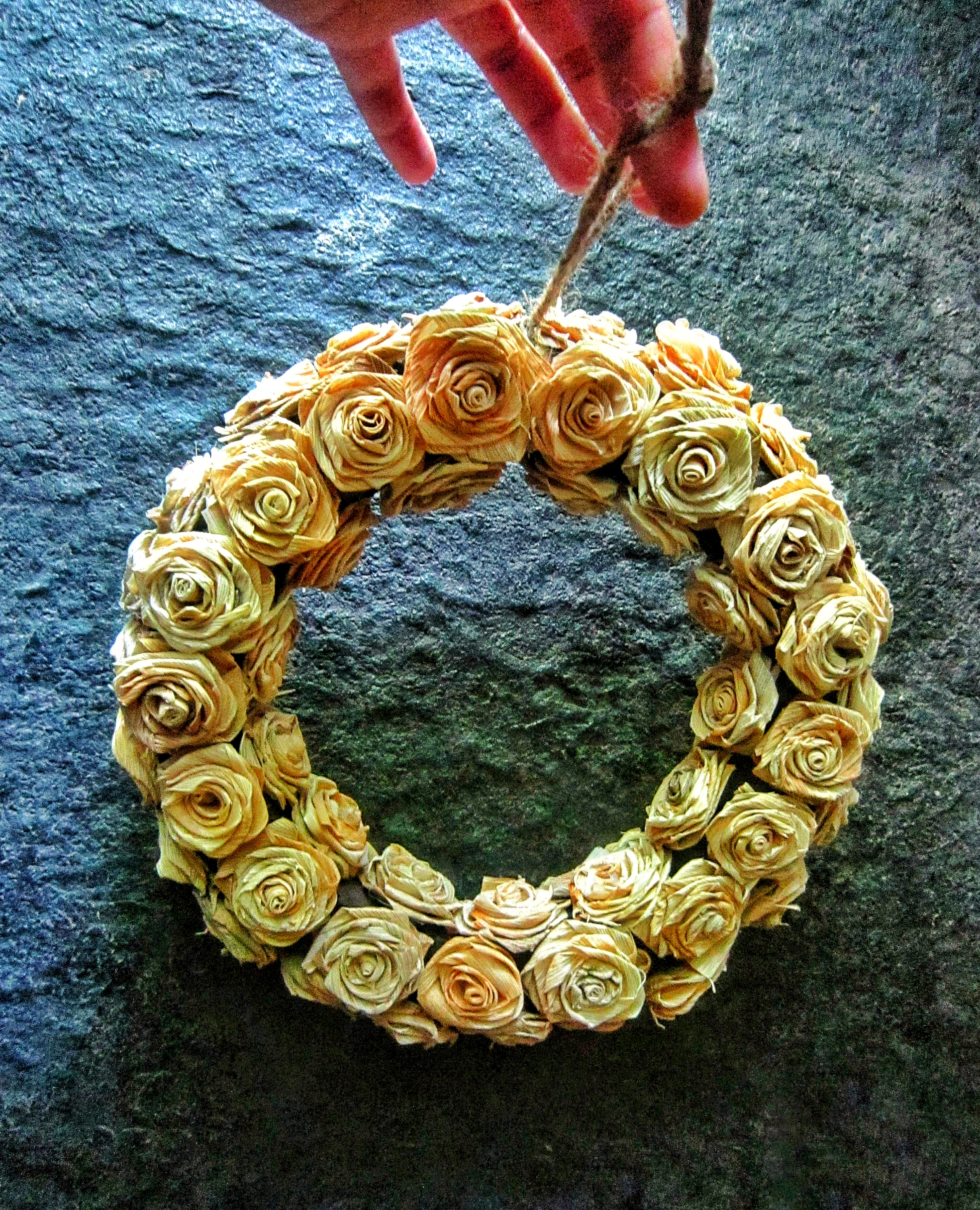 Corn husk wreath,Rose corn husk,Roses bridal,Corn husk flower,Corn husk decor,Eco christmas