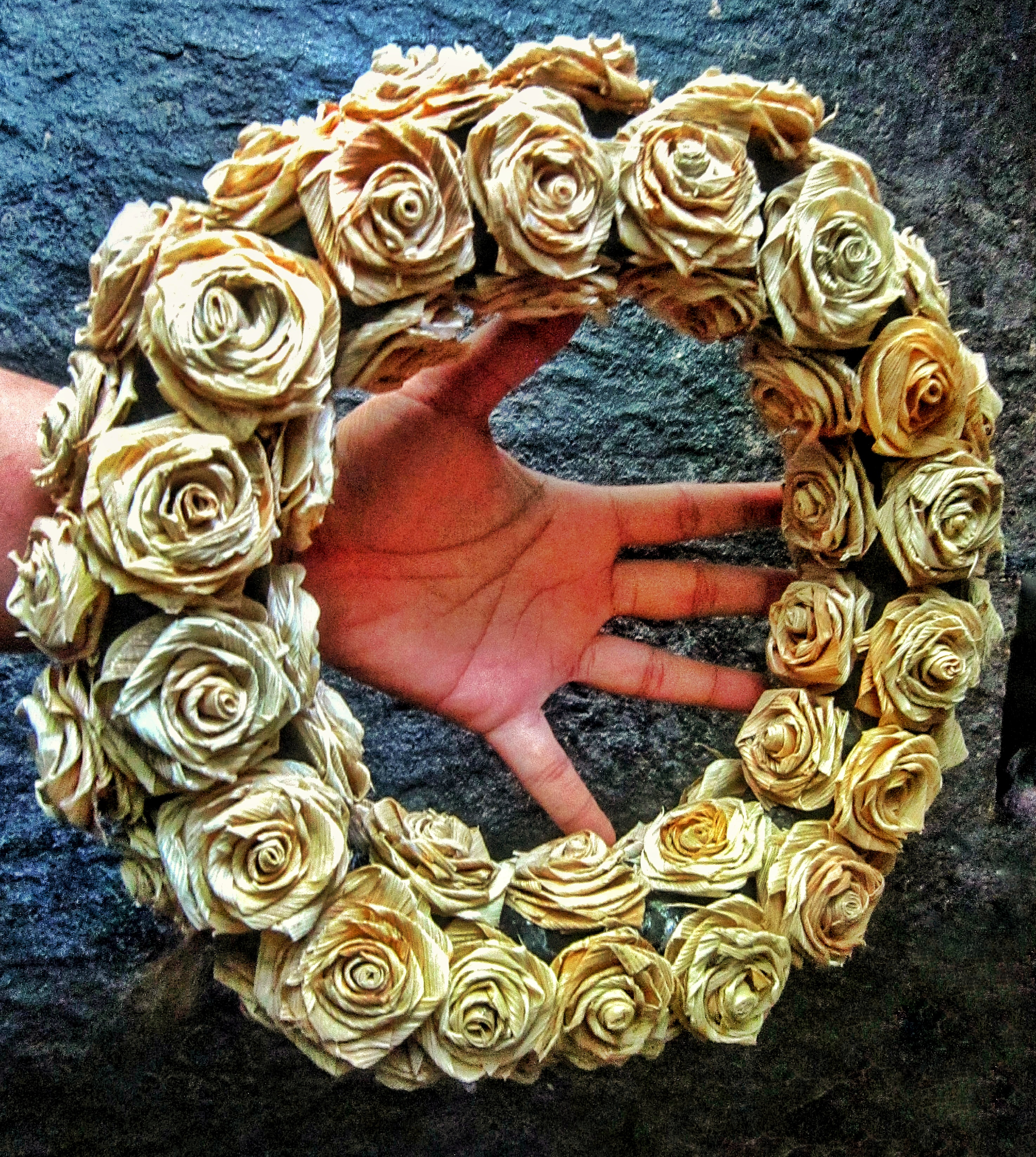Corn husk wreath,Rose corn husk,Roses bridal,Corn husk flower,Corn husk decor,Eco christmas