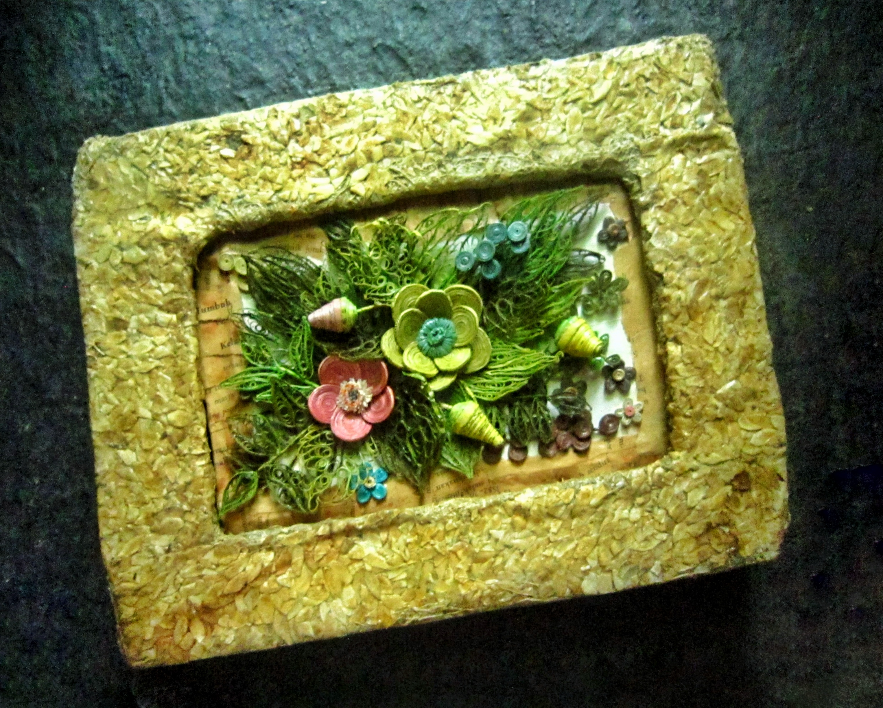 Pumpkin seed frame,Quilling frame,Vegetarian gift,Natural frame,Seed decor,Planet friendly decor,Unique nature.Wasted natural,waste decor