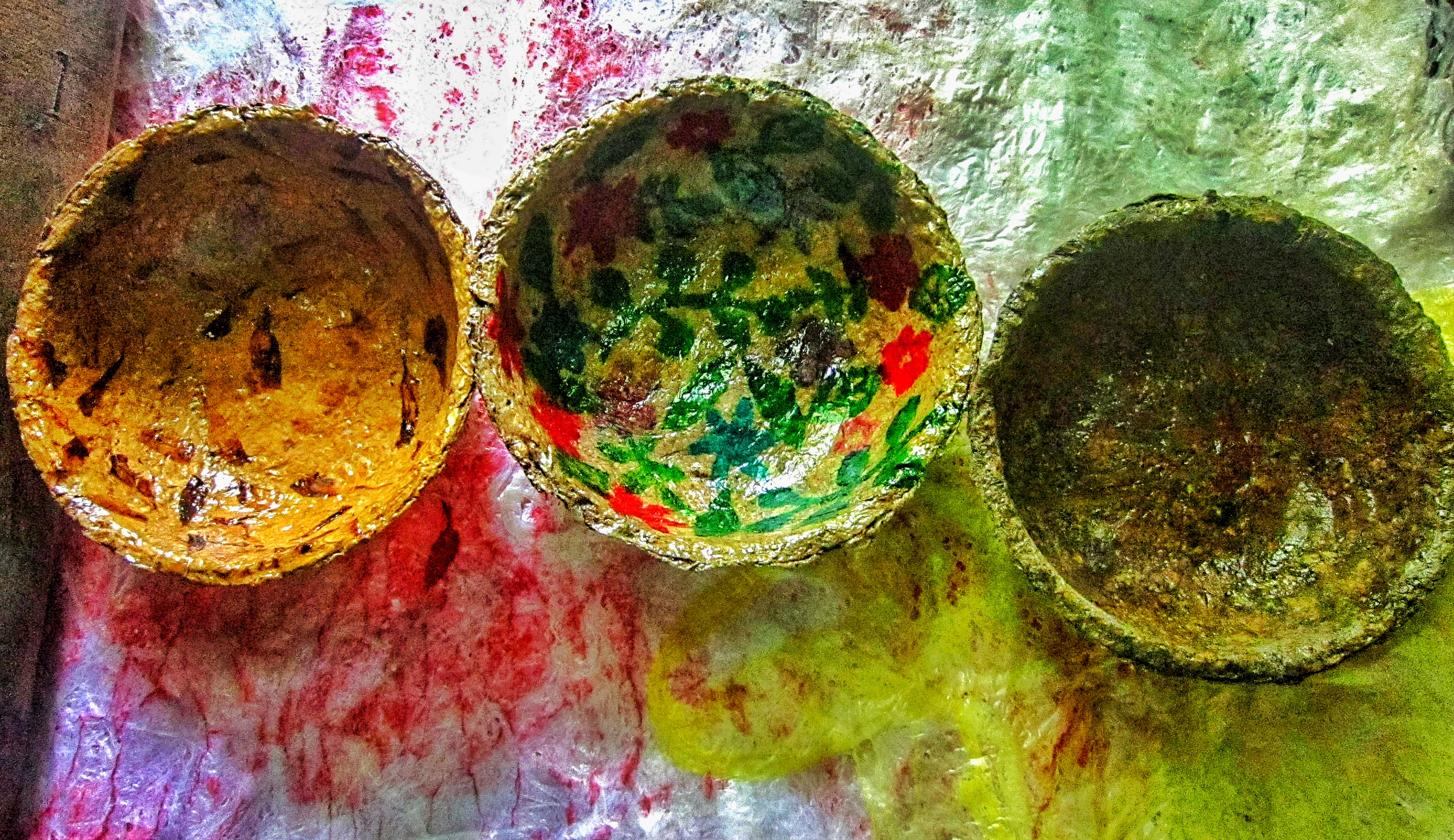Recycle paper in one set bowl,Stamp flower bowl,Black bowl,Marigold bowl,Recycle paper bowl storage,Springs set bowl,Combination bowl,Eco