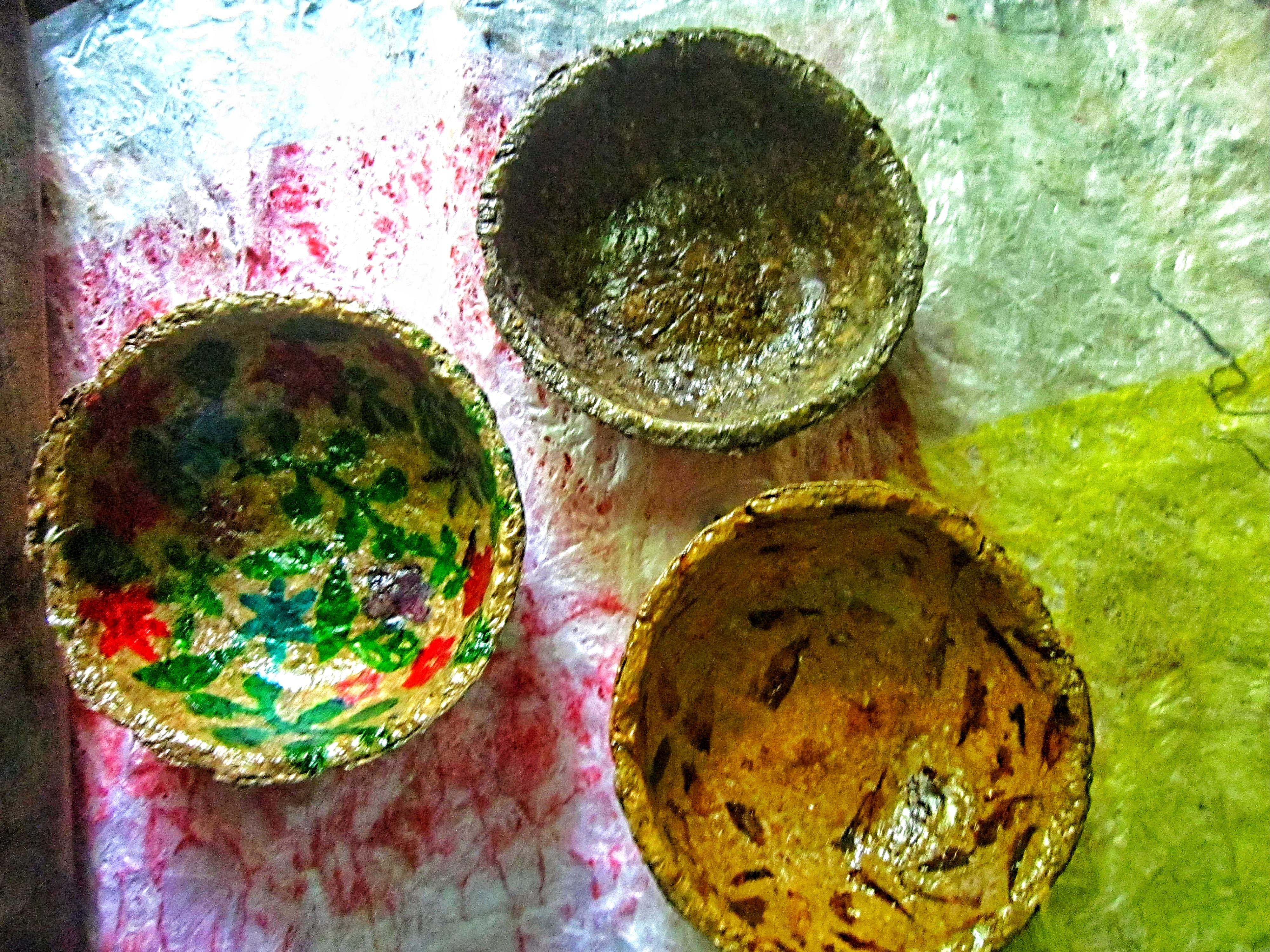 Recycle paper in one set bowl,Stamp flower bowl,Black bowl,Marigold bowl,Recycle paper bowl storage,Springs set bowl,Combination bowl,Eco