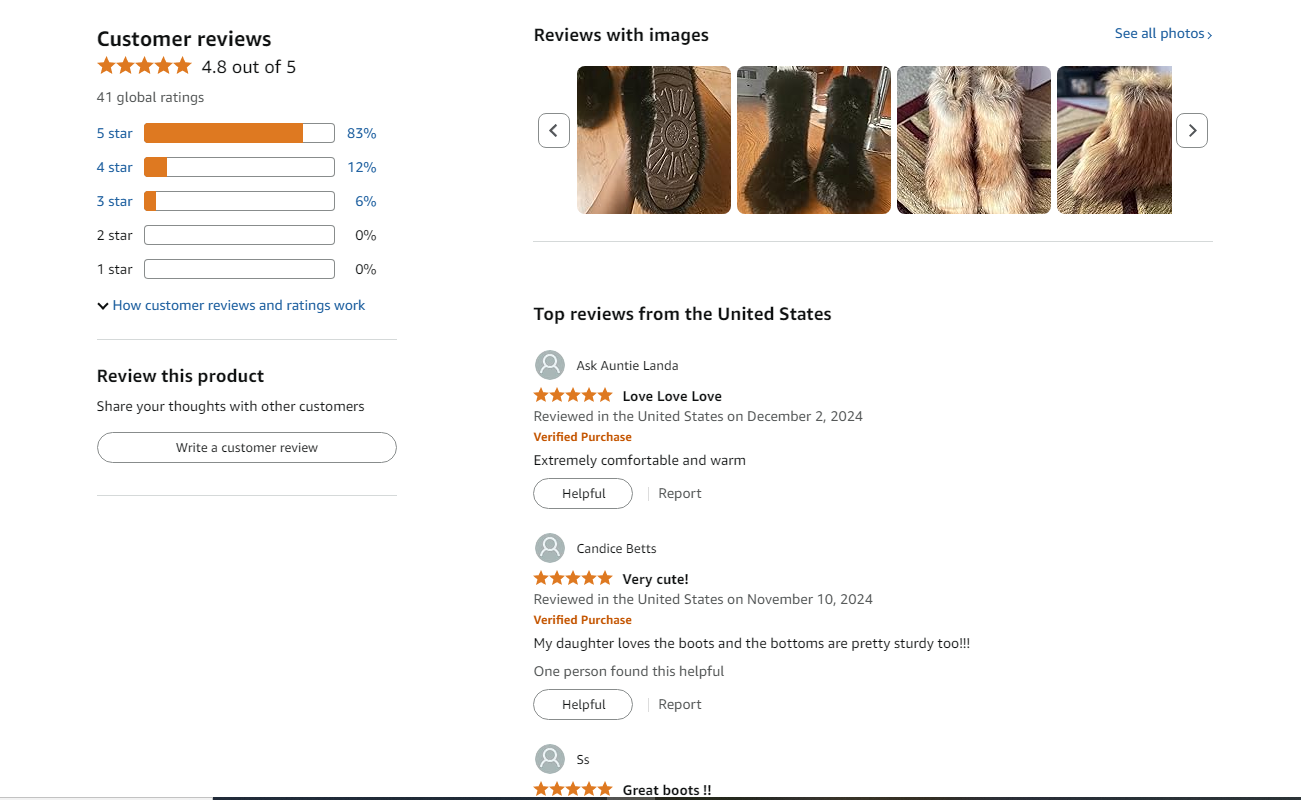 ***RARE ITEM*** PODAIK Faux Fur Black Boots Women's Winter Shoes  ***LOW SUPPLY IN BLACK***