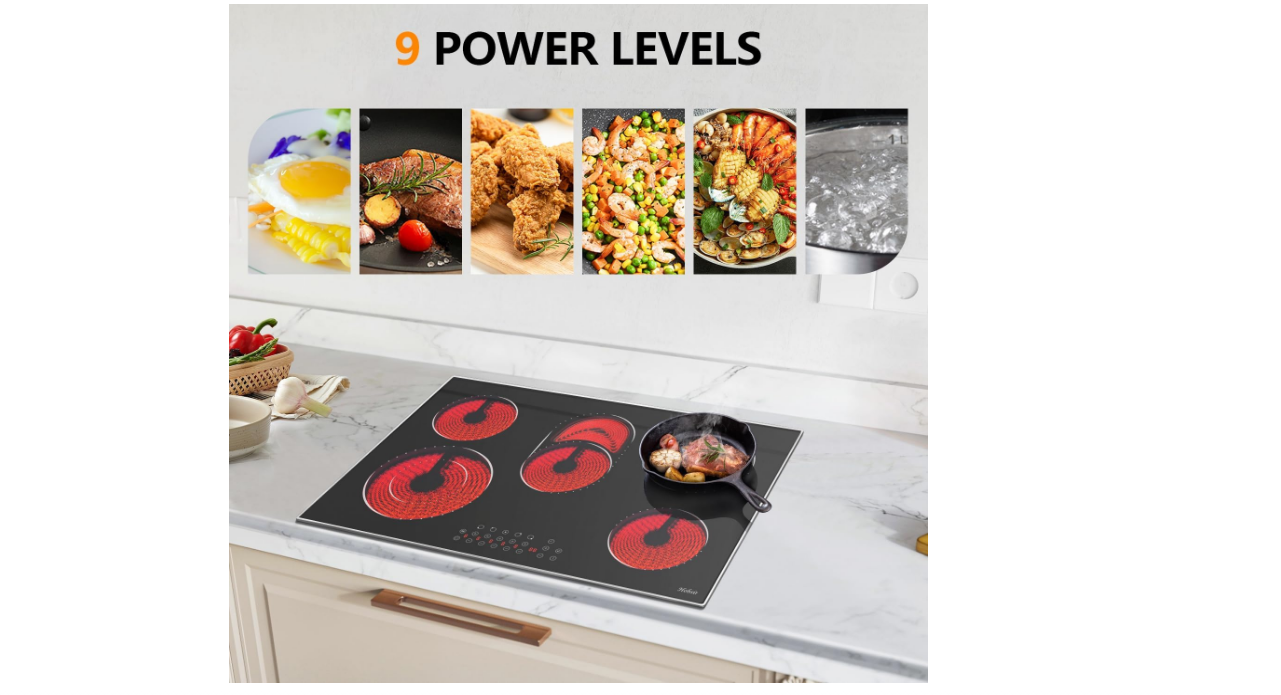 Hobsir 30 Inch Electric Cooktop, 5 Burners Cooktop, Electric
