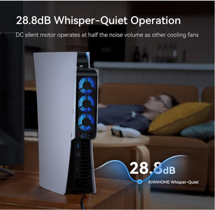 KIWIHOME Upgraded Quiet Cooler Fan with Auto Speed, LED & Controller USB Port