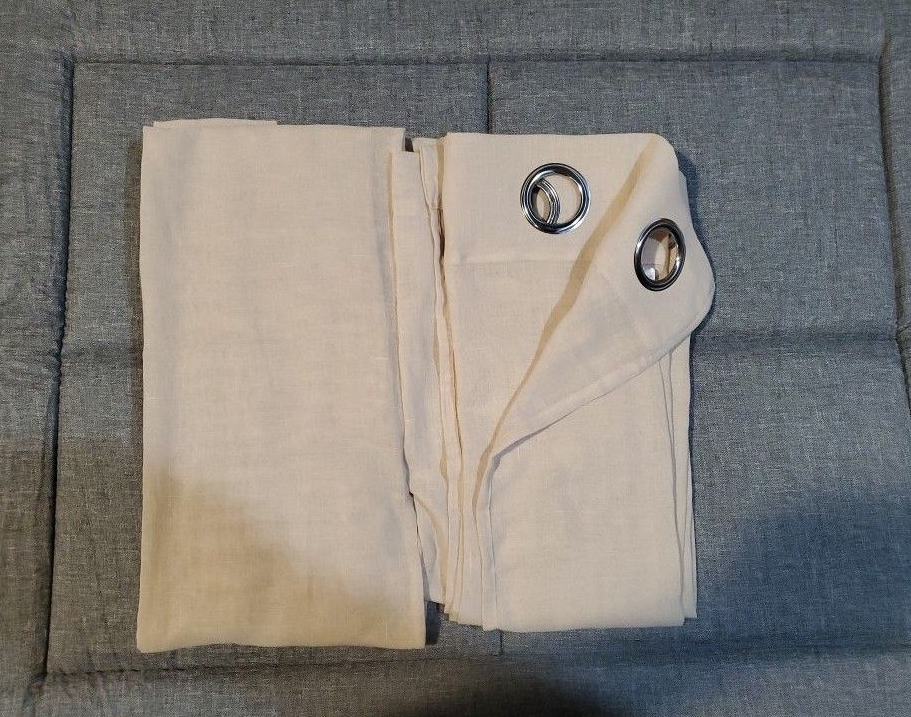 NICETOWN Natural Open Linen Weave Flax Sheer Window Curtains 2 Pack W52xL63