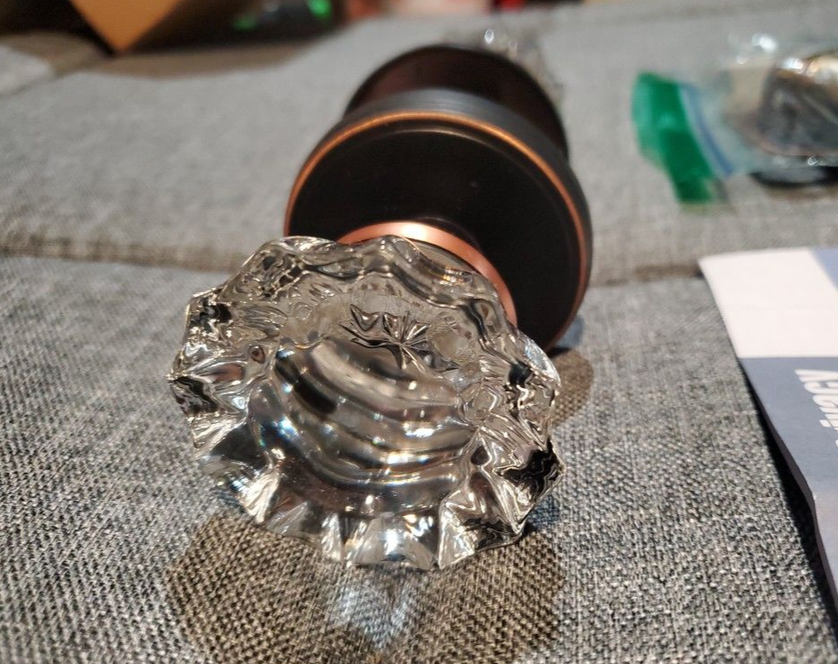 Shiny Handles Crystal Passage Door Knob Hallway Closet Oil Rubbed Bronze