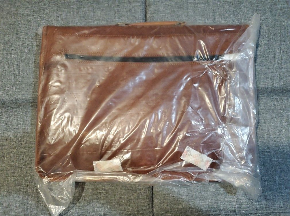 John Wayne Style Large Brown Leather Briefcase