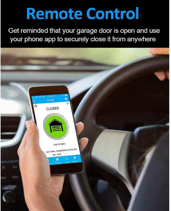 Smart WiFi Garage Door Opener Remote Controller, Smartphone
