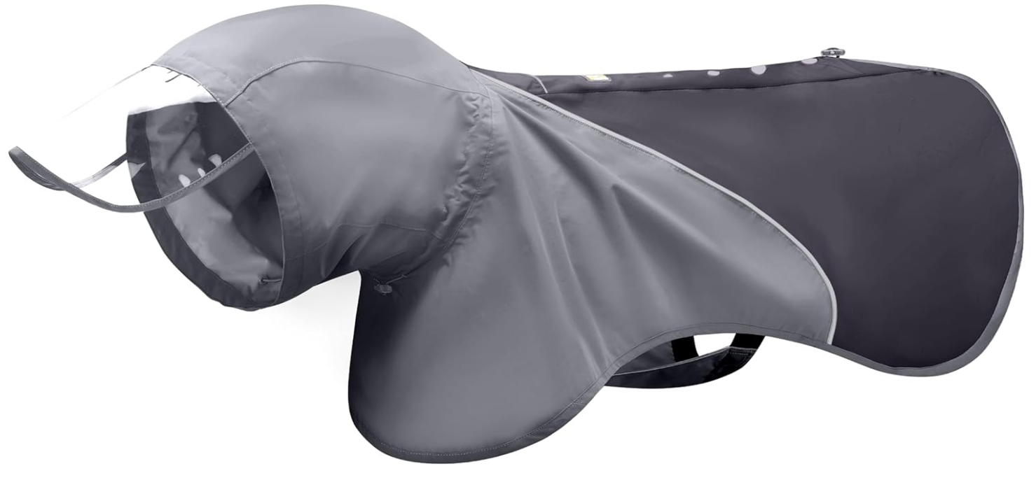 Slip-On Dog Rain Poncho, Quick & Easy to Wear Dog Raincoat 3XL Grey