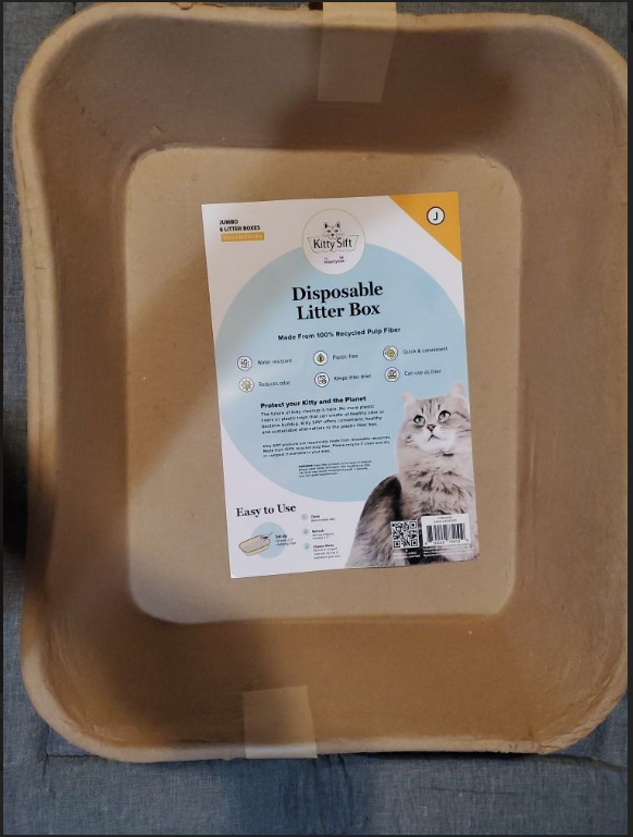 Kitty Sift 6-Pack Disposable Cat Litter Box, Sustainable, Clean - Jumbo, 6-Pack
