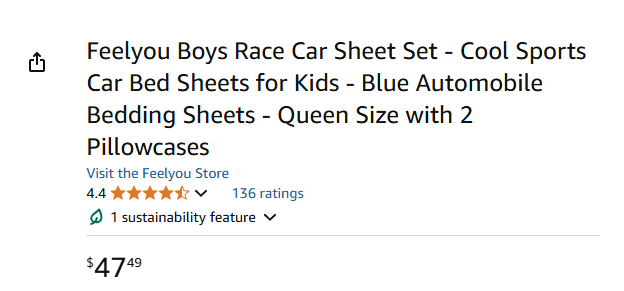 Blue Boys Race Car Queen Sheet Set With 2 Pillowcases