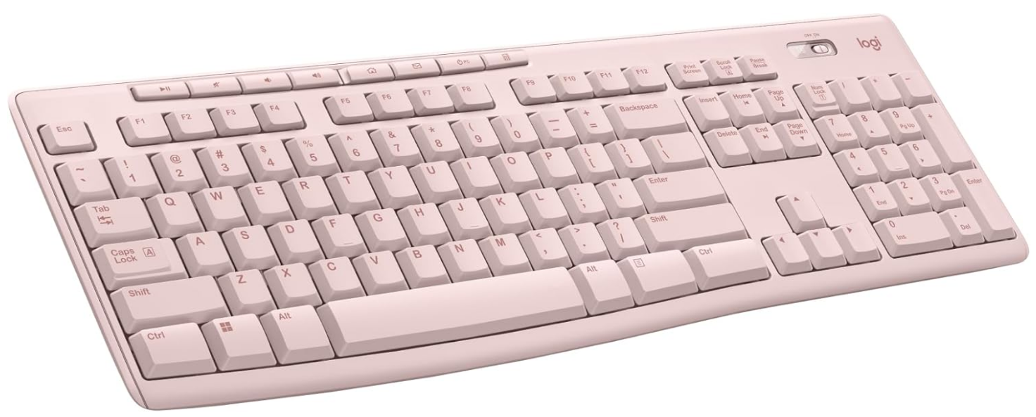 Logitech K270 Full Keyboard In Rose Color, Wireless, 24 Month Battery Life