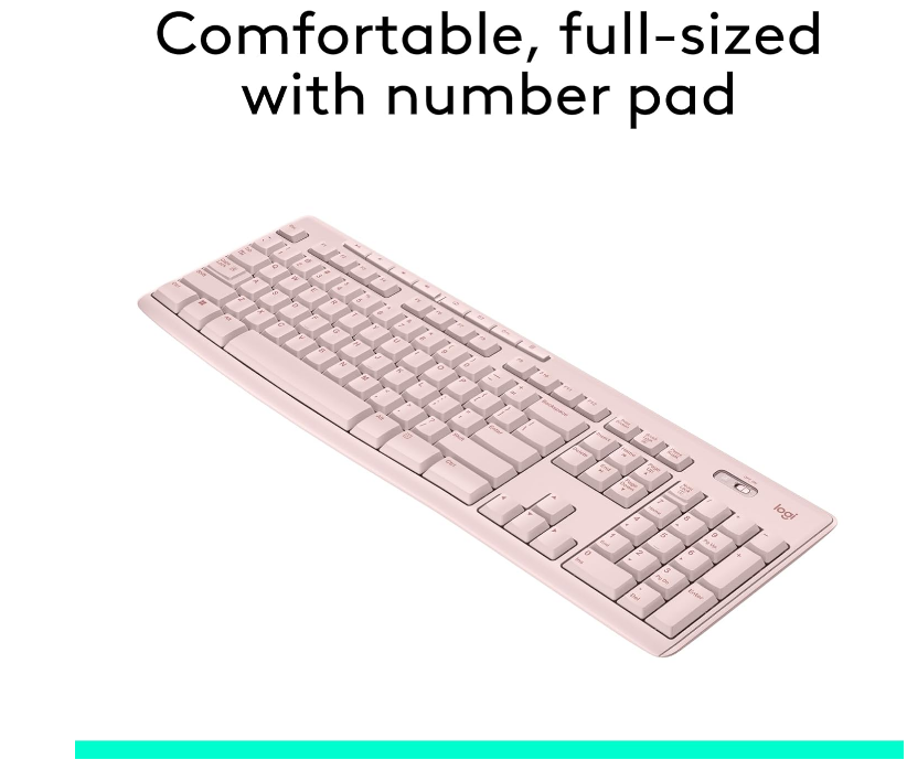 Logitech K270 Full Keyboard In Rose Color, Wireless, 24 Month Battery Life