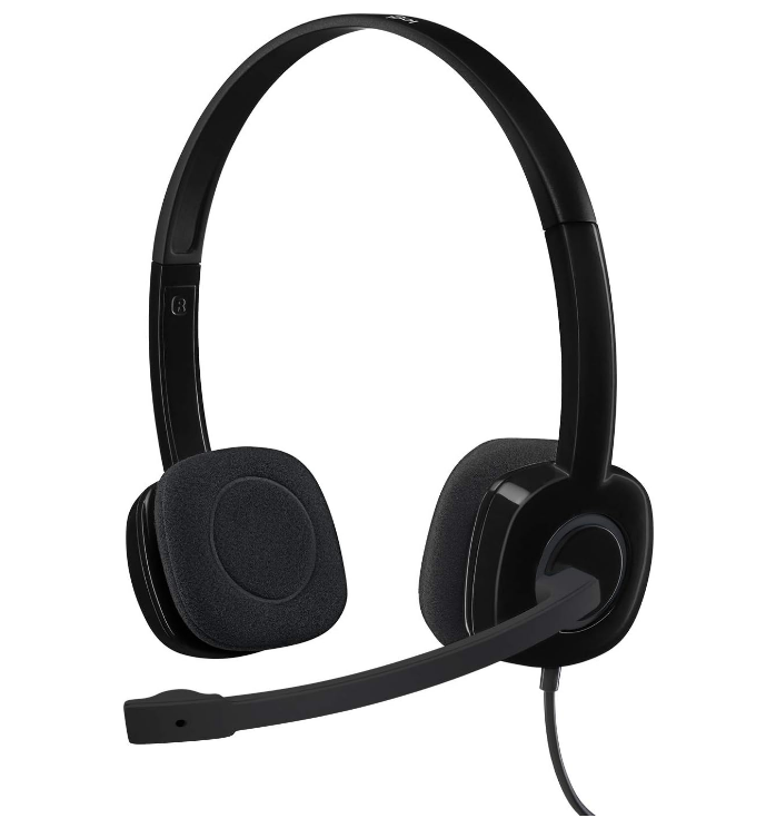Logitech H151 Wired Headset, Analog Stereo Headphones With Rotating Microphone, 3.5mm Audio Jack