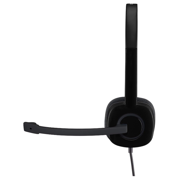 Logitech H151 Wired Headset, Analog Stereo Headphones With Rotating Microphone, 3.5mm Audio Jack