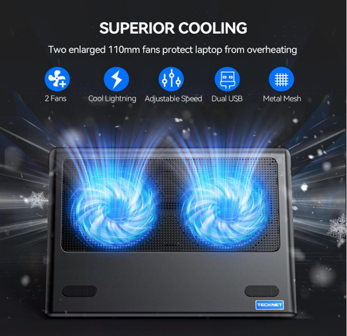 Laptop Cooling Pad, 12"-15.6" Laptop Cooler, Gaming Laptop Cooling Stand