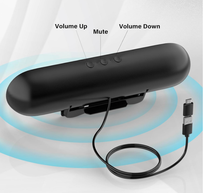 Computer Speakers/Soundbar With Monitor Clamp, 10 Watts Loud Sound