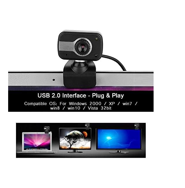 USB Web Camera, Laptop PC Desktop Webcam with Microphone for Video Calling 