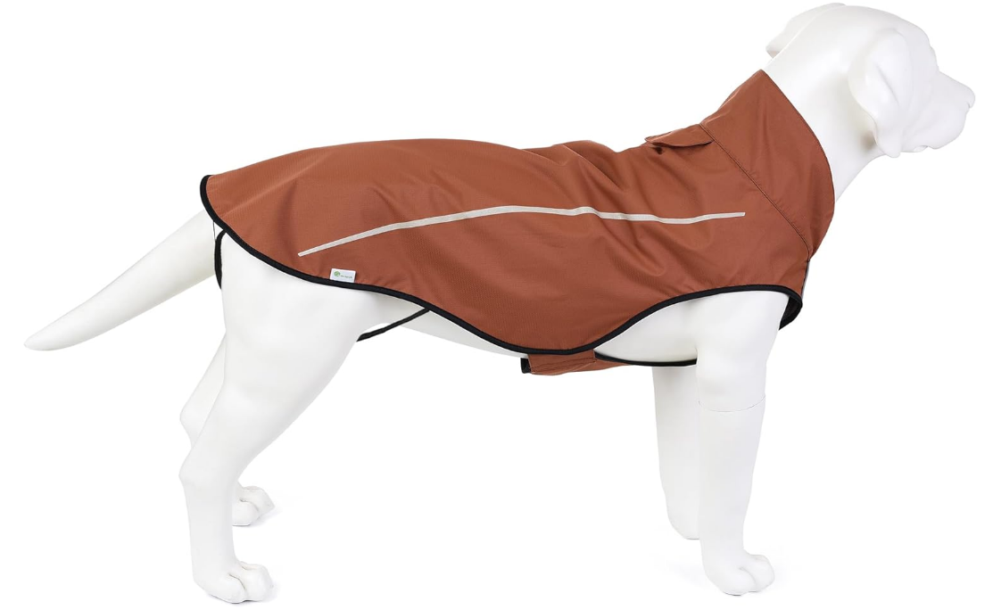 Medium Brown Dog Raincoat, For Dogs With Chest Size 26 To 32 Inches